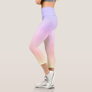 Leggings Capri Arc en ciel Pastel Gradient Starry Galaxy Yoga