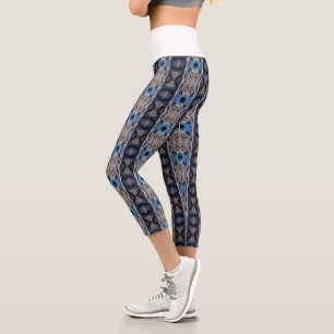 Leggings Capri argent bleu