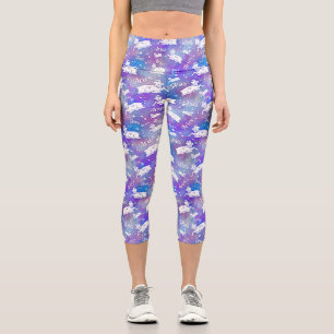 Leggings Capri Aries Ram Constellation Étoiles Anniversaire Moti