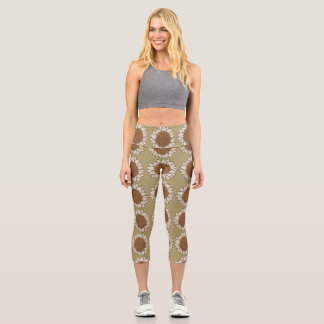 Leggings Capri Arrière - plan Abstrait Tile de tournesol