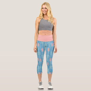 Leggings Capri Arrière - plan Boho Rose Flèche Bleu