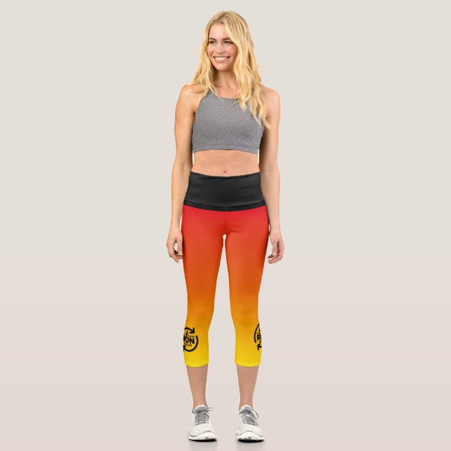 Leggings Capri Arrière - plan de coucher de soleil de répétition (Recto)