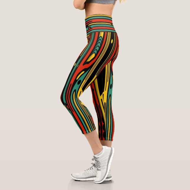 Leggings Capri Art Déco coloré (Gauche)