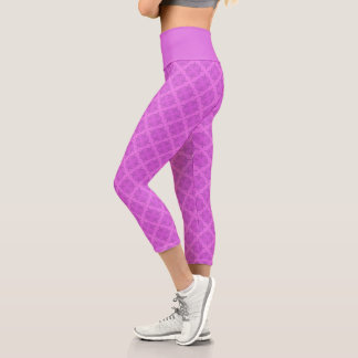 Leggings Capri Art déco lilas vif géométrique