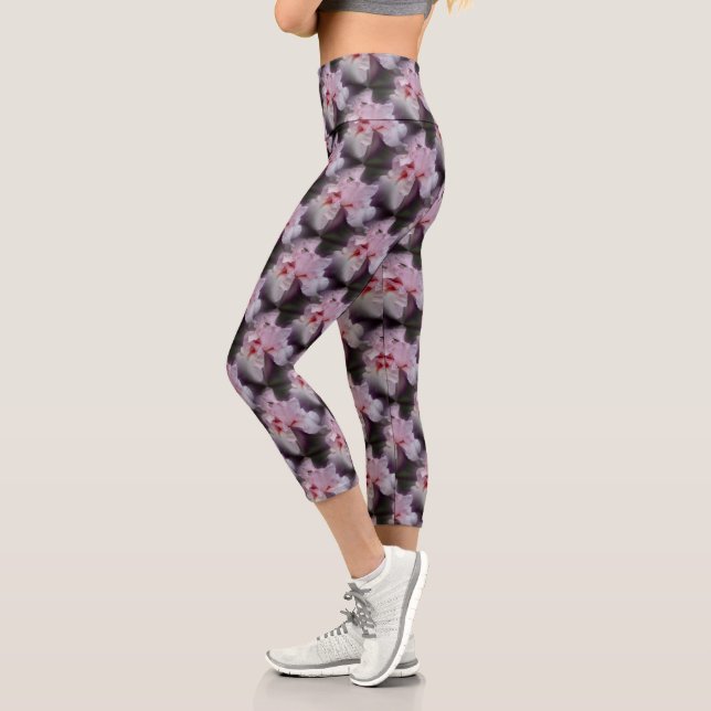 Leggings Capri Art Fleur Iris Rose (Gauche)
