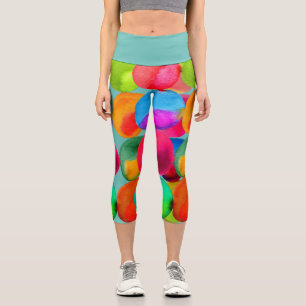 Leggings Capri Art moderne coloré aquarelle arty coloré funky art