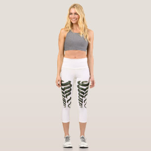Leggings Capri Art squelettique abstrait - Capri taille haute pou