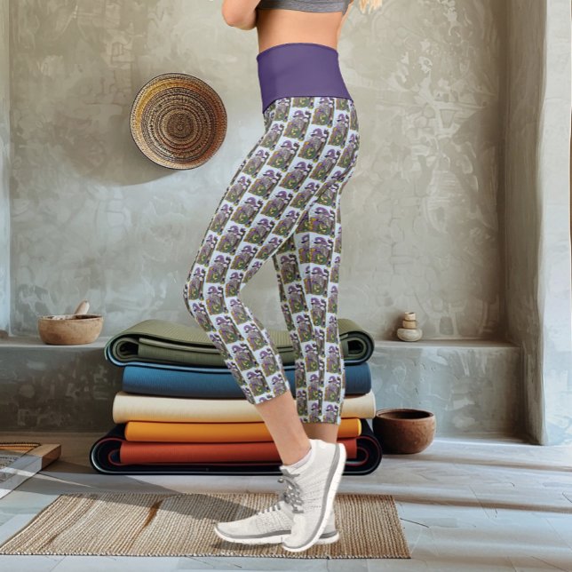 Leggings Capri Assistant Imaginaire Dragon violet (Créateur téléchargé)
