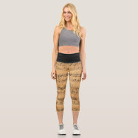 Leggings Capri avec notes musicales Vintages
