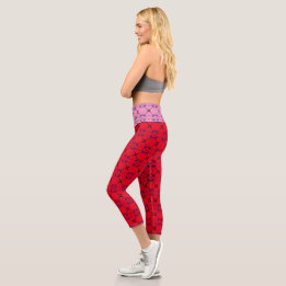 Leggings Capri Avocat des Gavels de la Marine Rouge rose Capris h