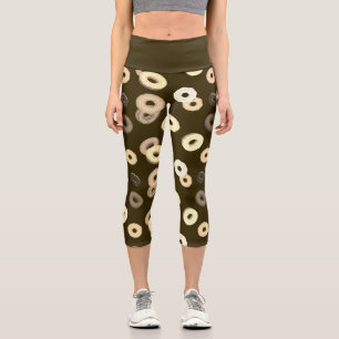 Leggings Capri Bains de vanille au chocolat brun motif élégant