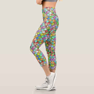 Leggings Capri Balances de sirènes avec pierres et Parties scinti