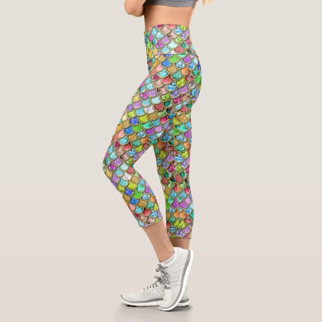 Leggings Capri Balances de sirènes avec pierres et Parties scinti (Gauche)