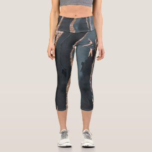 Leggings Capri Ballerine papillon princesse bleu et or