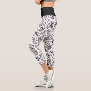 Leggings Capri Bandana Noir Et Blanc cool Paisley