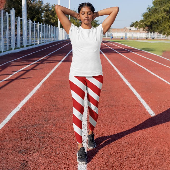 Leggings Capri Bande rouge diagonale (Créateur téléchargé)
