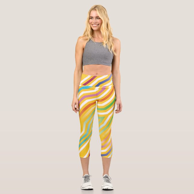 Leggings Capri Bandes diagonales symétriques arrière - plan 3 (Recto)