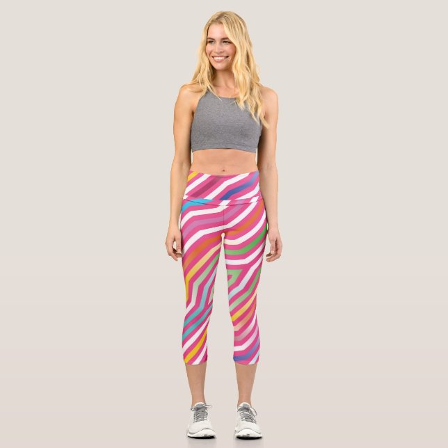 Leggings Capri Bandes diagonales symétriques arrière - plan 4 (Recto)