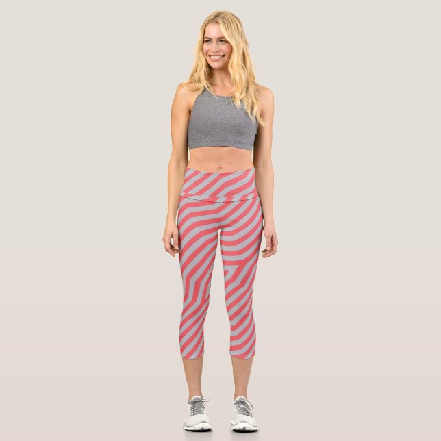 Leggings Capri Bandes diagonales symétriques arrière - plan 5 (Recto)