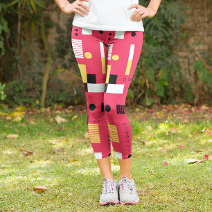 Leggings Capri Bandes géométriques Polka