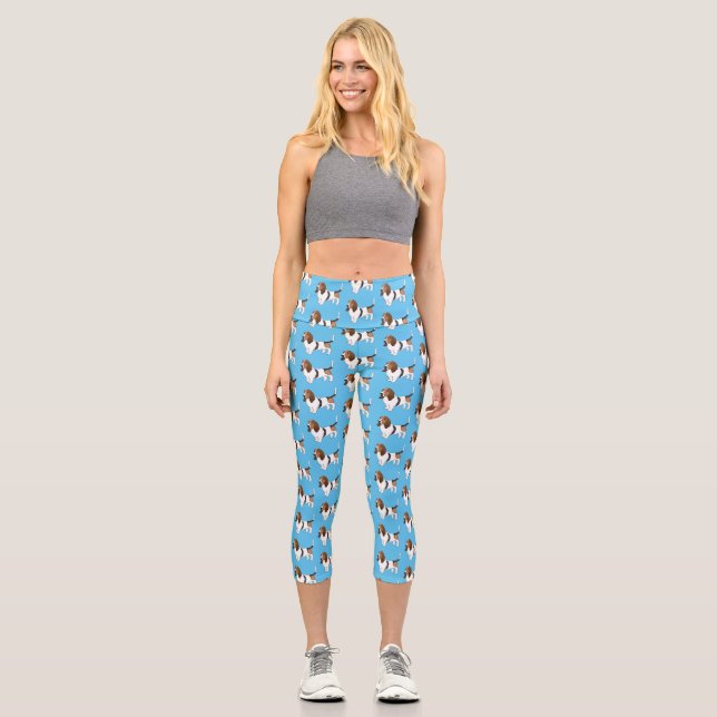 Leggings Capri Basset hound dessin de chien (Recto)