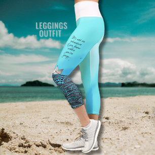 Leggings Capri Bateau en papier crayon citation motivante yoga