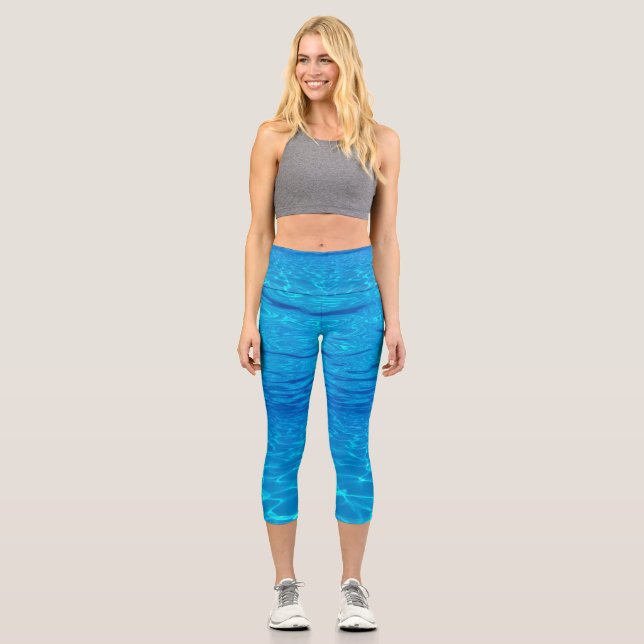 Leggings Capri Beach party blues soleil océan eau piscine couleur (Recto)