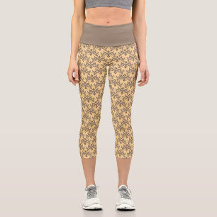 Leggings Capri Beau motif ethnique de Damas pointillisme