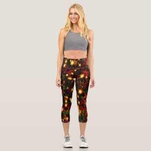 Leggings Capri Beau papier peint de Noël à imprimer