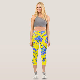 Leggings Capri Beaucoup d'ondes artistiques abstraites