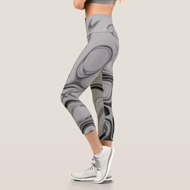 Leggings Capri Belle belle cendre gris texture couleur Art Imprim (Gauche)
