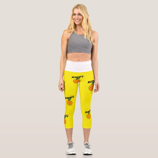 Leggings Capri Belle Capri orange Jaune (Recto)