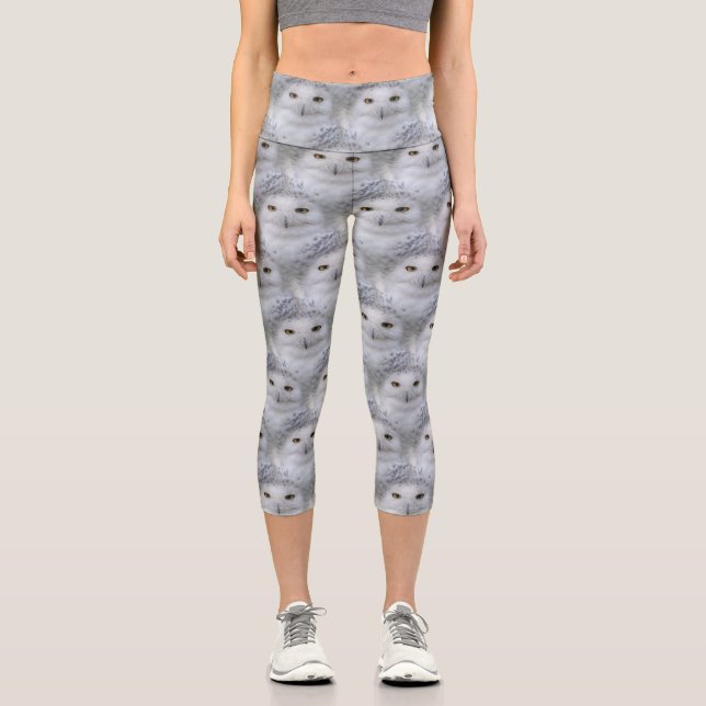 Leggings Capri Belle, Dreamy et Serene Snowy Owls (Recto)