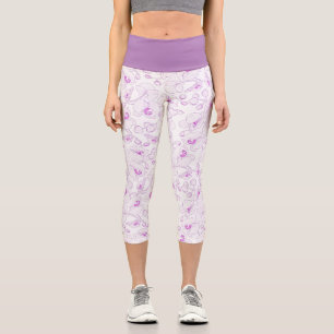 Leggings Capri Belle Orchidée botanique violette Fille Florale