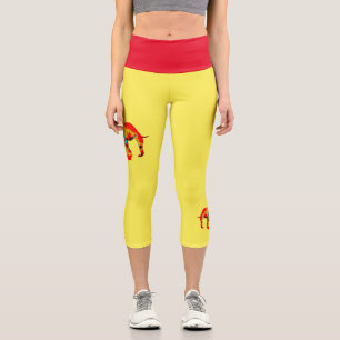 Leggings Capri Bien-être animal - Silhouette éléphante Fractale 1