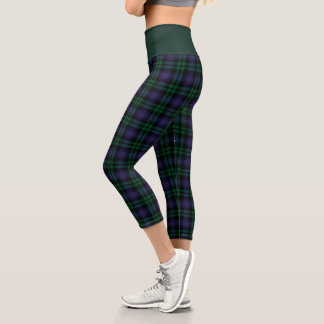 Leggings Capri Black Watch Tartan, Plaid