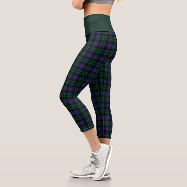 Leggings Capri Black Watch Tartan, Plaid (Gauche)