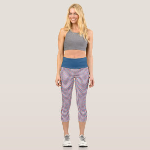 Leggings Capri Blancs rouges et Bleus Hounds dent Yoga 4 juillet