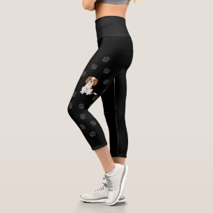Leggings Capri Blenheim Cavalier King Charles Spaniel & Paws