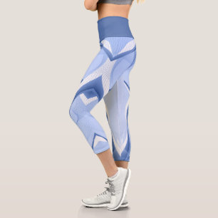 Leggings Capri Bleu Abstrait