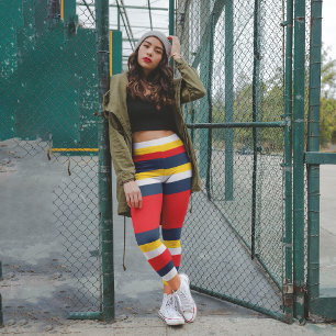 Leggings Capri Bleu Bleu Rouge Jaune