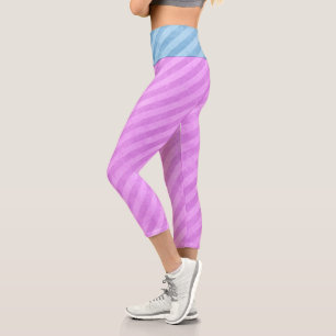 Leggings Capri Bleu et rose