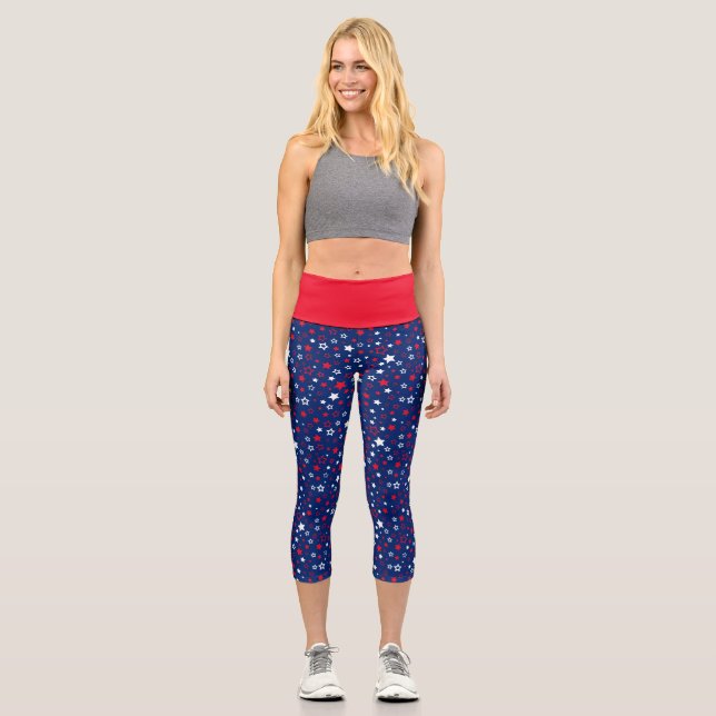 Leggings Capri Blue Stars Imprimer Capri féminin (Recto)