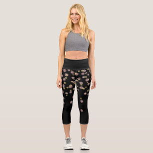 Leggings Capri Blush Gold Overlay Confetti Noir 