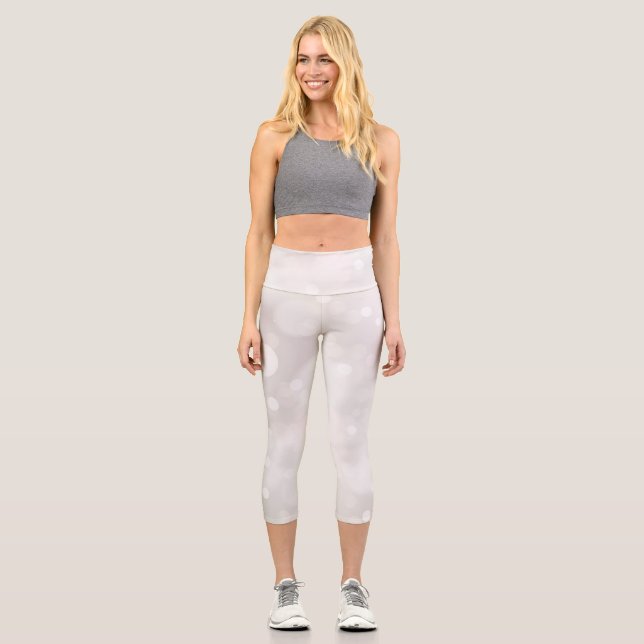 Leggings Capri Bokeh Girl blanche moderne (Recto)