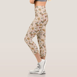 Leggings Capri Bottes de Noël de l'Ouest et Motif Casquette