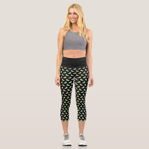 Leggings Capri Bottes de Randonnée couleur pastel sur noir