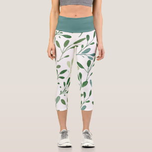 Leggings Capri Branches d'olivier de printemps