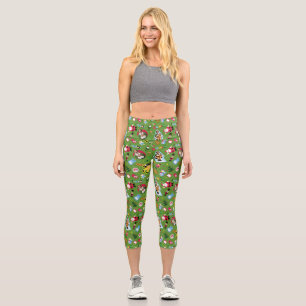 Leggings Capri Buddy Elf et les icônes de Noël Motif