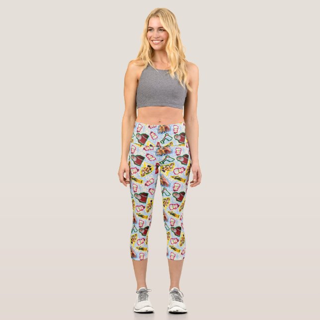 Leggings Capri Buddy l'Elf et Père Noël le Motif du pôle Nord (Recto)